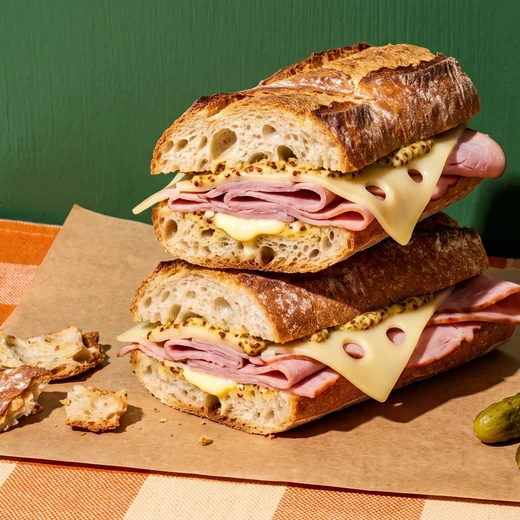 Baguette jambon et suisse